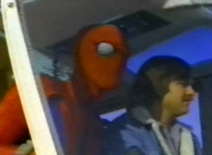 Spider-Man rides a chopper