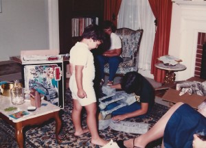 "Are you done yet???"  Arnie's sister builds his AT-AT on Christmas day, 1982.