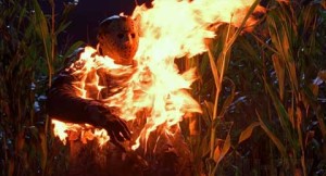 Freddy was killed by fire, but flames don't slow down Jason.