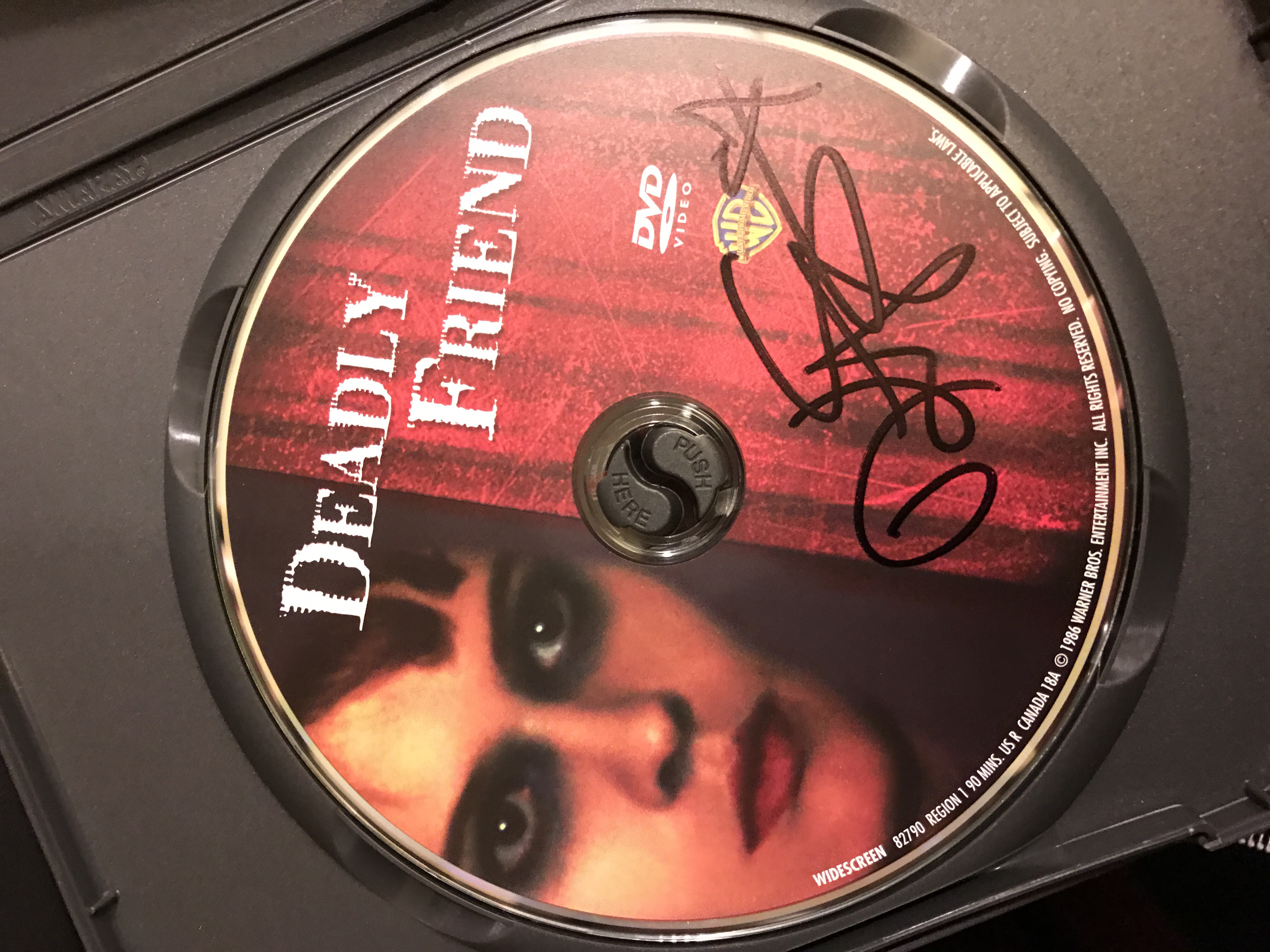 "Deadly Friend" disc signed by actress Kristy Swanson